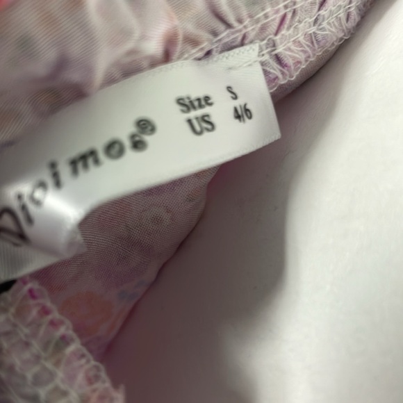 R. VIVIMOS Pink Boho Floral V neck Dress small NEW - Picture 11 of 11